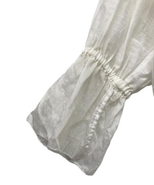 IENA（イエナ）IENA (イエナ) リネンミックスカールマイヤー ギャザーブラウス ホワイト サイズ:Freeの古着・服飾アイテム