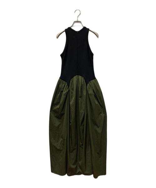 OMMO（オーエムエムオー）OMMO (オーエムエムオー) ARCH FLOW GATHER OP ブラック×カーキ サイズ:SIZE 36の古着・服飾アイテム