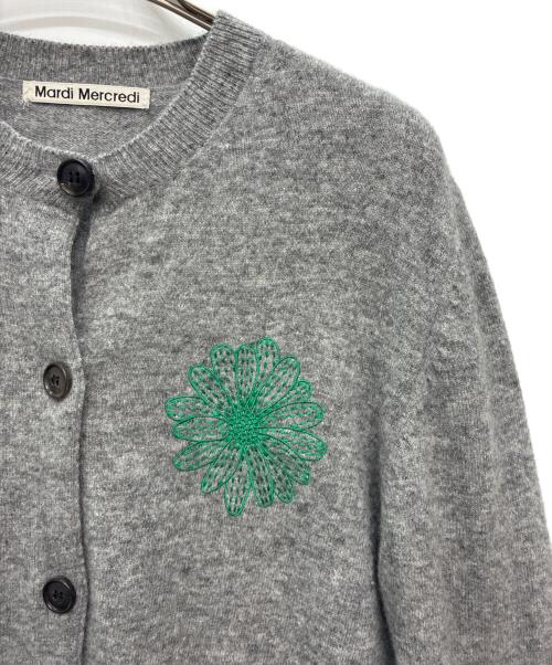 Mardi Mercredi（マルディメクルディ）MARDI MERCREDI (マルディメクルディ) CASHMERE BLENDED CARDIGAN グレー サイズ:ONEの古着・服飾アイテム