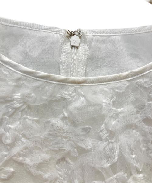 JUSGLITTY（ジャスグリッティー）JUSGLITTY (ジャスグリッティー) チュールレースブラウス ホワイト サイズ:1の古着・服飾アイテム