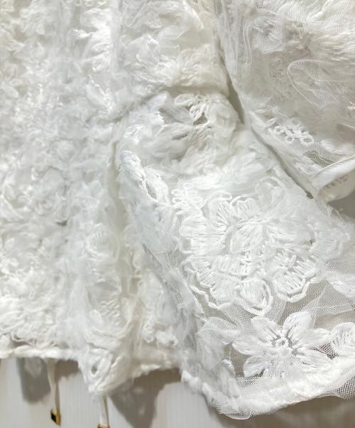 JUSGLITTY（ジャスグリッティー）JUSGLITTY (ジャスグリッティー) チュールレースブラウス ホワイト サイズ:1の古着・服飾アイテム