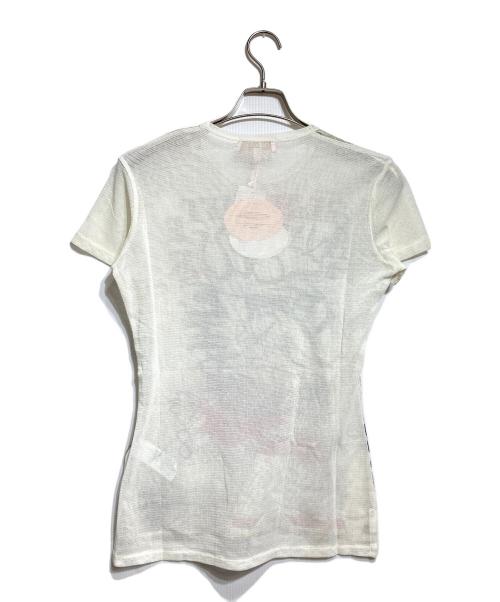 Vivienne Westwood（ヴィヴィアンウエストウッド）Vivienne Westwood (ヴィヴィアンウエストウッド) ニュースペーパープリントメッシュカットソー アイボリー サイズ:M 未使用品の古着・服飾アイテム