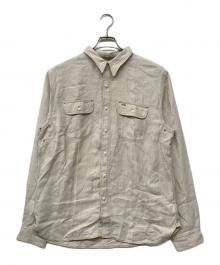 RRL（ダブルアールエル）の古着「リネンヘリンボーンツイルワークシャツ」｜ベージュ