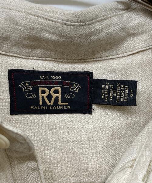 RRL（ダブルアールエル）RRL (ダブルアールエル) リネンヘリンボーンツイルワークシャツ ベージュ サイズ:Lの古着・服飾アイテム