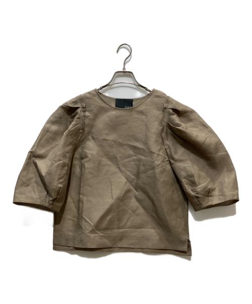 BASILE 28（バジーレ28）BASILE 28 (バジーレ28) シルク麻二重織 ブラウス ブラウン サイズ:SIZE 9の古着・服飾アイテム