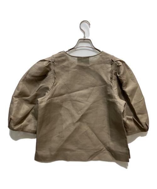 BASILE 28（バジーレ28）BASILE 28 (バジーレ28) シルク麻二重織 ブラウス ブラウン サイズ:SIZE 9の古着・服飾アイテム