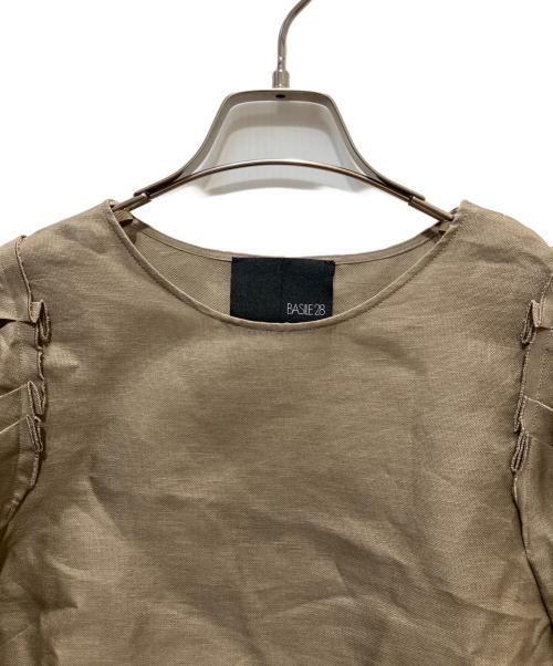 BASILE 28（バジーレ28）BASILE 28 (バジーレ28) シルク麻二重織 ブラウス ブラウン サイズ:SIZE 9の古着・服飾アイテム