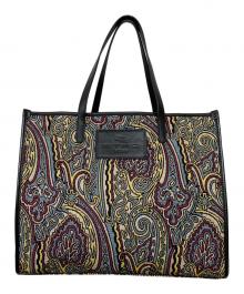 ETRO（エトロ）の古着「ジャガード ペイズリー柄トートバッグ」｜ブラック