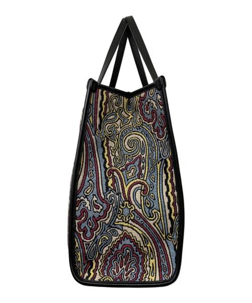 ETRO（エトロ）ETRO (エトロ) ジャガード ペイズリー柄トートバッグ ブラックの古着・服飾アイテム