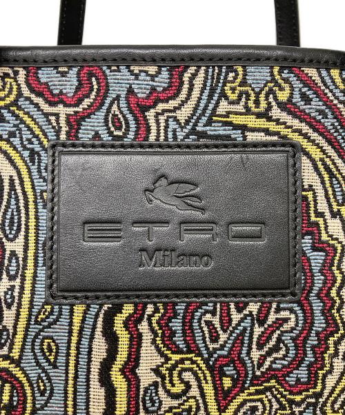 ETRO（エトロ）ETRO (エトロ) ジャガード ペイズリー柄トートバッグ ブラックの古着・服飾アイテム