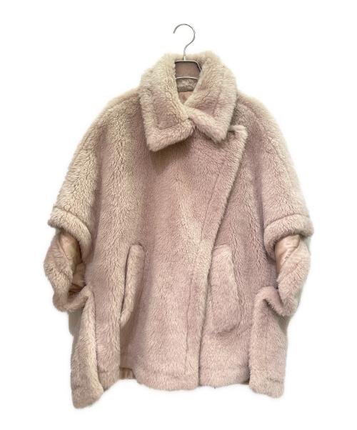 MaxMara（マックスマーラ）MaxMara (マックスマーラ) テディベア ポンチョ/ポンチョ/コート/アルパカ混/シルク混 ベージュ サイズ:UNICA/ONE SIZEの古着・服飾アイテム