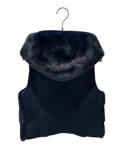 FOXEY BOUTIQUE（フォクシー ブティック）FOXEY BOUTIQUE (フォクシー ブティック) リバーシブル ミンク ファー ベスト ネイビー サイズ:38の古着・服飾アイテム