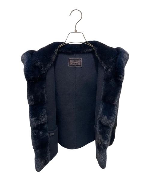 FOXEY BOUTIQUE（フォクシー ブティック）FOXEY BOUTIQUE (フォクシー ブティック) リバーシブル ミンク ファー ベスト ネイビー サイズ:38の古着・服飾アイテム