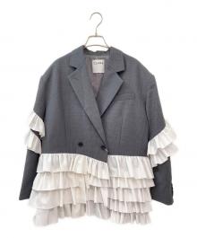 CLANE（クラネ）の古着「FRILLED TAILORED JACKET」｜グレー
