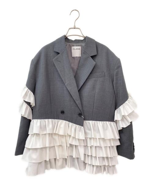 CLANE（クラネ）CLANE (クラネ) FRILLED TAILORED JACKET グレー サイズ:1の古着・服飾アイテム
