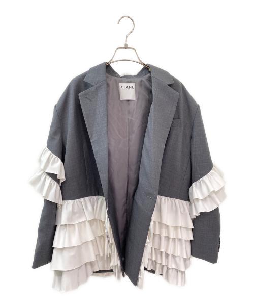 CLANE（クラネ）CLANE (クラネ) FRILLED TAILORED JACKET グレー サイズ:1の古着・服飾アイテム
