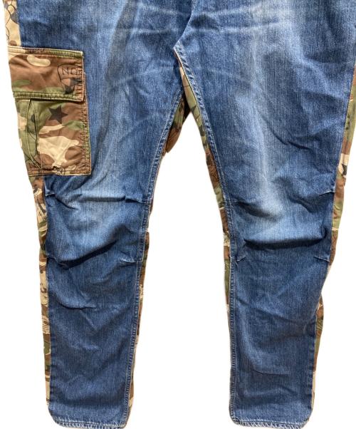 Hysteric Glamour（ヒステリックグラマー）Hysteric Glamour (ヒステリックグラマー) USED加工 デニム×アーミーサテンカーゴパンツ ブルー サイズ:86cmの古着・服飾アイテム