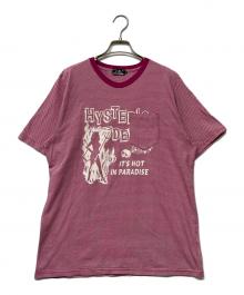Hysteric Glamour（ヒステリックグラマー）の古着「HYS DEVIL pt ポケ付Tシャツ」｜ピンク