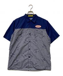 Hysteric Glamour（ヒステリックグラマー）の古着「DISCOワッペン 半袖エンジニアシャツ」｜ネイビー