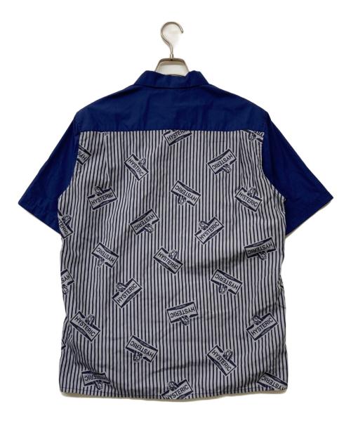 Hysteric Glamour（ヒステリックグラマー）Hysteric Glamour (ヒステリックグラマー) DISCOワッペン 半袖エンジニアシャツ ネイビー サイズ:Ｌの古着・服飾アイテム
