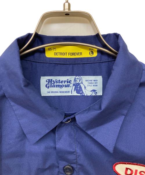 Hysteric Glamour（ヒステリックグラマー）Hysteric Glamour (ヒステリックグラマー) DISCOワッペン 半袖エンジニアシャツ ネイビー サイズ:Ｌの古着・服飾アイテム
