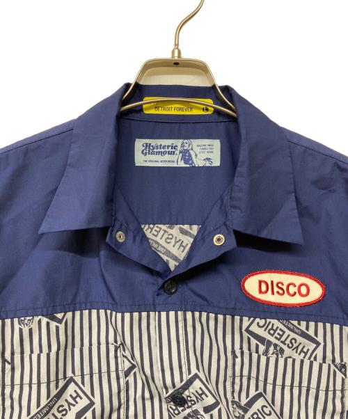Hysteric Glamour（ヒステリックグラマー）Hysteric Glamour (ヒステリックグラマー) DISCOワッペン 半袖エンジニアシャツ ネイビー サイズ:Ｌの古着・服飾アイテム