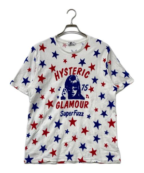 Hysteric Glamour（ヒステリックグラマー）Hysteric Glamour (ヒステリックグラマー) STAR WOMANジャカード総柄 Tシャツ ホワイト サイズ:Ｌの古着・服飾アイテム