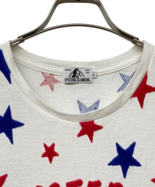 Hysteric Glamour（ヒステリックグラマー）Hysteric Glamour (ヒステリックグラマー) STAR WOMANジャカード総柄 Tシャツ ホワイト サイズ:Ｌの古着・服飾アイテム