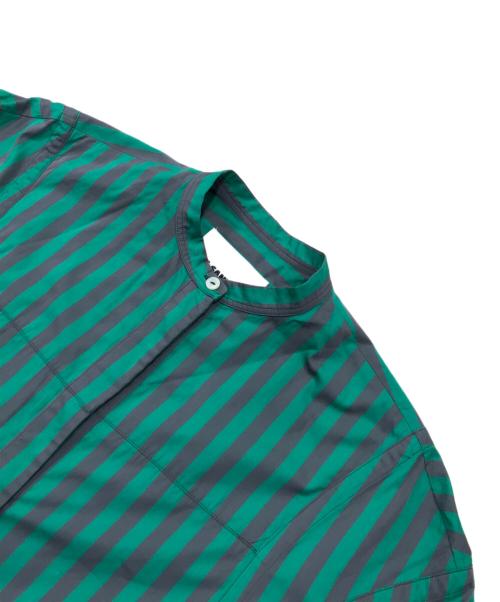 JIL SANDER（ジルサンダー）JIL SANDER (ジルサンダー) バンドカエアーストライプシャツワンピース/七分袖ワンピース グリーン サイズ:32の古着・服飾アイテム