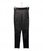 FENDIフェンディ）の古着「Leather Leggings / Leather Trousers/レザー レギンスパンツ」｜ブラック