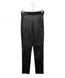 FENDI（フェンディ）の古着「Leather Leggings / Leather Trousers/レザー レギンスパンツ」｜ブラック