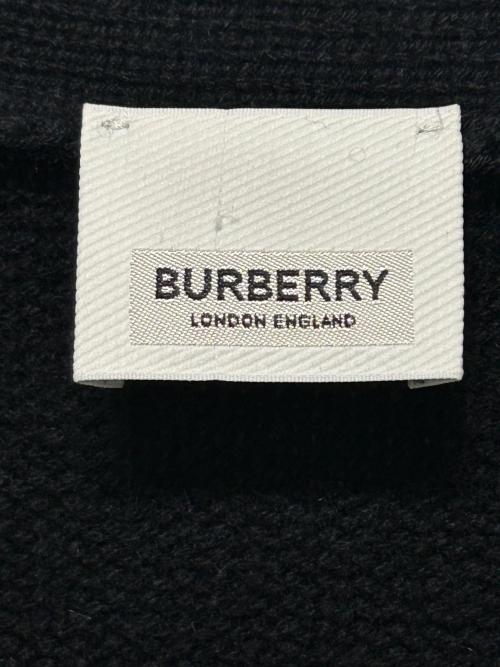 BURBERRY（バーバリー）BURBERRY (バーバリー) ローズマリー アニマル インターシャ ウール＆カシミア カーディガン ブラック サイズ:Mの古着・服飾アイテム