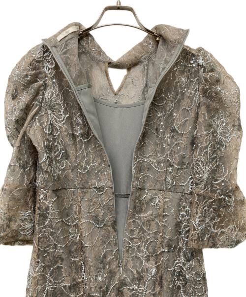 LeJa（レジャ）Leja (レジャ) スパンコール花柄パフスリーブマーメイドワンピース グレー サイズ:1の古着・服飾アイテム