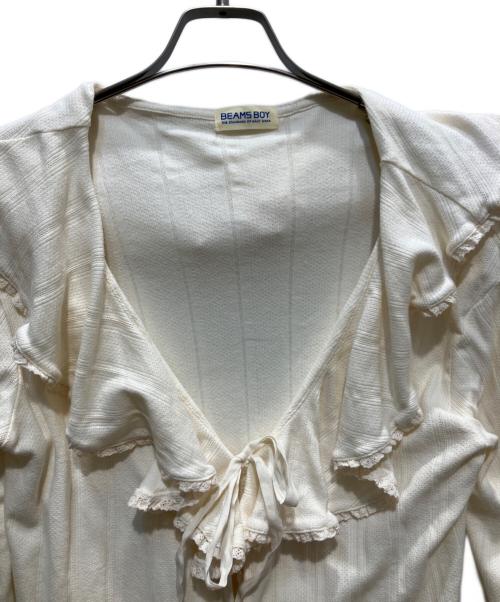 BEAMS BOY（ビームスボーイ）BEAMS BOY (ビームスボーイ) ラッフル カーディガン アイボリー サイズ:SIZE　2の古着・服飾アイテム