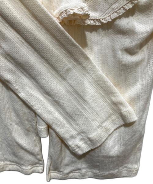 BEAMS BOY（ビームスボーイ）BEAMS BOY (ビームスボーイ) ラッフル カーディガン アイボリー サイズ:SIZE　2の古着・服飾アイテム