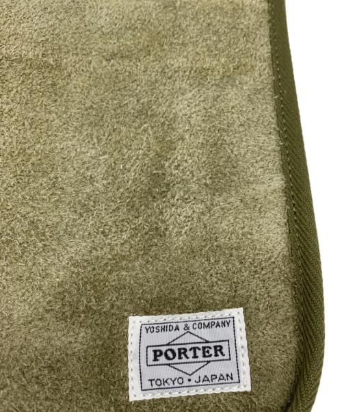 PORTER（ポーター）PORTER (ポーター) B印YOSHIDA (ビージルシヨシダ) スウェードハンドバッグ オリーブの古着・服飾アイテム