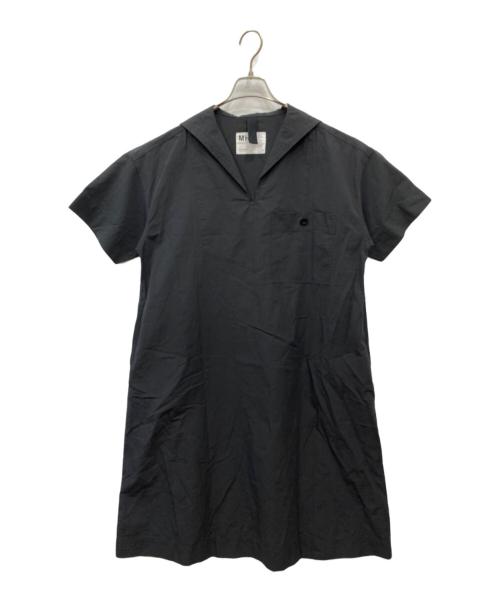 MHL（マーガレットハウエル）MHL (マーガレットハウエル) SANDED COTTON LINEN ワンピース ブラック サイズ:1の古着・服飾アイテム