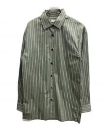 DRIES VAN NOTEN（ドリスヴァンノッテン）の古着「ストライプシャツ」｜グリーン
