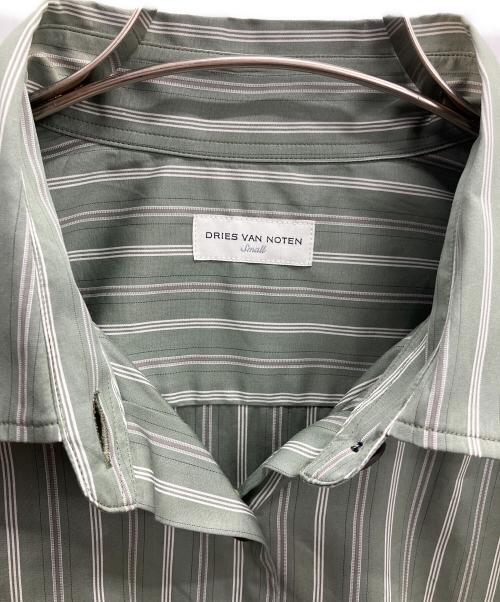 DRIES VAN NOTEN（ドリスヴァンノッテン）DRIES VAN NOTEN (ドリスヴァンノッテン) ストライプシャツ グリーン サイズ:Sの古着・服飾アイテム