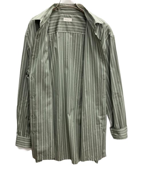 DRIES VAN NOTEN（ドリスヴァンノッテン）DRIES VAN NOTEN (ドリスヴァンノッテン) ストライプシャツ グリーン サイズ:Sの古着・服飾アイテム