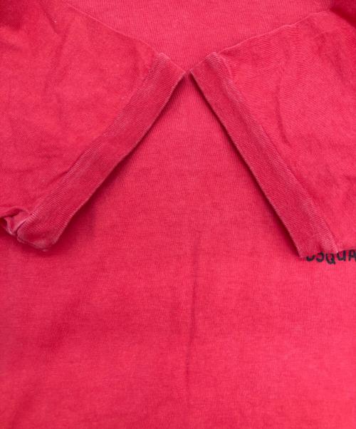 DSQUARED2（ディースクエアード）DSQUARED2 (ディースクエアード) フレンチブルドックプリントTシャツ レッド サイズ:Sの古着・服飾アイテム