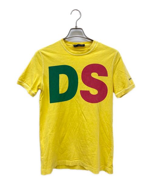DSQUARED2（ディースクエアード）DSQUARED2 (ディースクエアード) ビッグロゴTシャツ イエロー サイズ:Sの古着・服飾アイテム