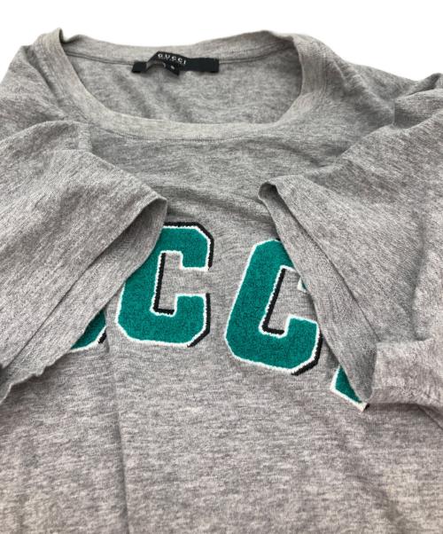 GUCCI（グッチ）GUCCI (グッチ) ワッペンアーチロゴTシャツ グレー サイズ:Sの古着・服飾アイテム