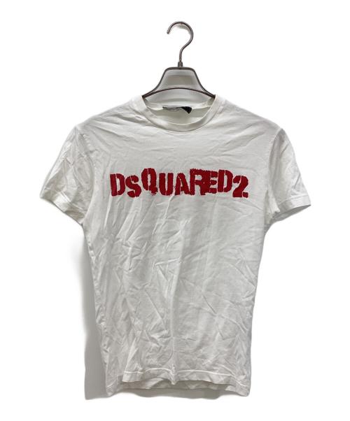DSQUARED2（ディースクエアード）DSQUARED2 (ディースクエアード) ロゴプリントTシャツ ホワイト サイズ:XSの古着・服飾アイテム