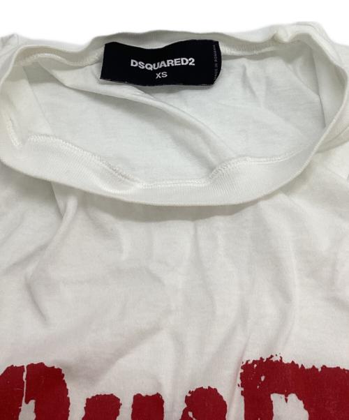 DSQUARED2（ディースクエアード）DSQUARED2 (ディースクエアード) ロゴプリントTシャツ ホワイト サイズ:XSの古着・服飾アイテム