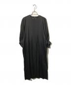 DOMELLEドメル）の古着「ACE/PE SATIN DRESS/長袖ワンピース」｜ブラック