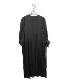 DOMELLE（ドメル）の古着「ACE/PE SATIN DRESS/長袖ワンピース」｜ブラック