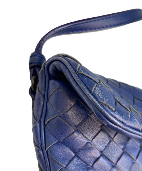 BOTTEGA VENETA（ボッテガベネタ）BOTTEGA VENETA (ボッテガベネタ) レザーショルダーバッグ ブルーの古着・服飾アイテム