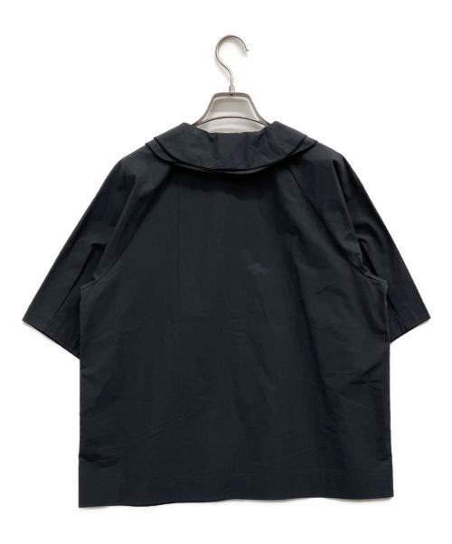 FIL DE FER（フィルデフェール）FIL DE FER (フィルデフェール) アイスコットンブロード ダブルカラーブラウス ブラック サイズ:Ｆの古着・服飾アイテム