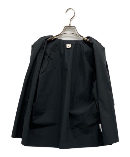 FIL DE FER（フィルデフェール）FIL DE FER (フィルデフェール) アイスコットンブロード ダブルカラーブラウス ブラック サイズ:Ｆの古着・服飾アイテム